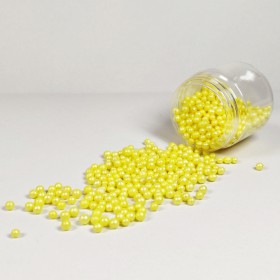 Захарна поръска "Перлени топчета" - Жълти - 50гр
